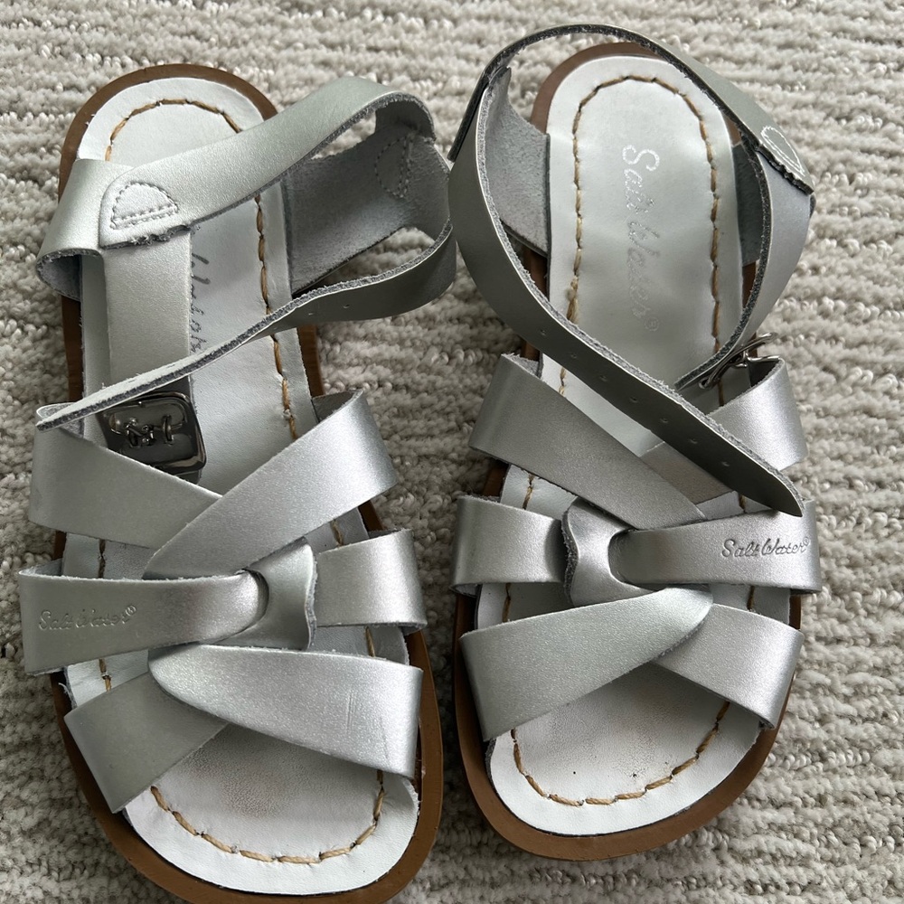 Salt Water Kids Silver Sandals Size 12